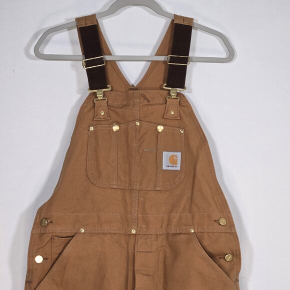 Carhartt Brown Men's Duck Bib Overalls. Size 34x30. - Picture 1 of 10